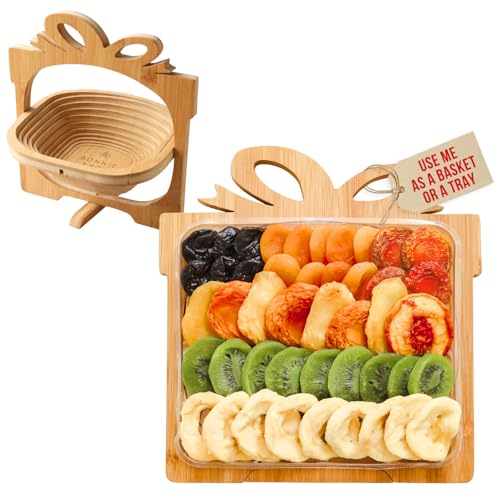Dried Fruit Birthday Gift Box, Gift Basket Assortment | Apple, Mango, Apricot and more | Great for Snacks, Healthy Gifts, Parties, Corporate, Sympathy, Holidays, Men, Women, Families | Bonnie and Pop