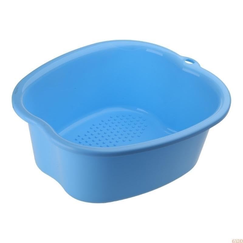 zhszzz Bañera de hidromasaje Grande de plástico for pies, Cubo for remojar, desintoxicar, pedicura y Masaje portátil.(Blue)