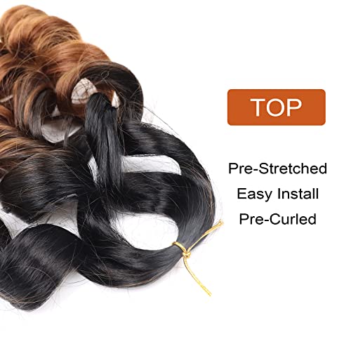 French Curly Braiding Hair 22 Inch 8 Packs French Braiding Hair Pre Stretched For Box Braids Ombre Braiding Hair Spanish Curly Braiding Hair Silky Braiding Hair French Curl Crochet Braids Hair Extensions(22 Inch/Pack Of 8, B29) #TOP3