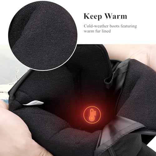 DADAWEN Men's Snow Boots Anti-Slip Waterproof Outdoor Shoes Warm Fur Lined Mid-Calf Winter Snow Boots3