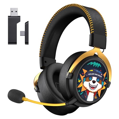 Wireless Gaming Headset, 7.1 Surround Sound, 2.4GHz USB Gaming Headphones with Bluetooth 5.4, 6mm Noise Canceling Noise Canceling Mic, 3.5mm Wired, Wireless Headset for PC PS5 PS4 Mac Switch Black