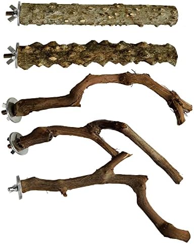 Non Toxic Bird Cage Paint Options You Never Knew Existed 8 Allazone 5 PCS Natural Wooden Parrot Stand Bird Perch Stand Grape Stick Hanging Multi Branch Perch for Parrots, Bird Cage Accessories