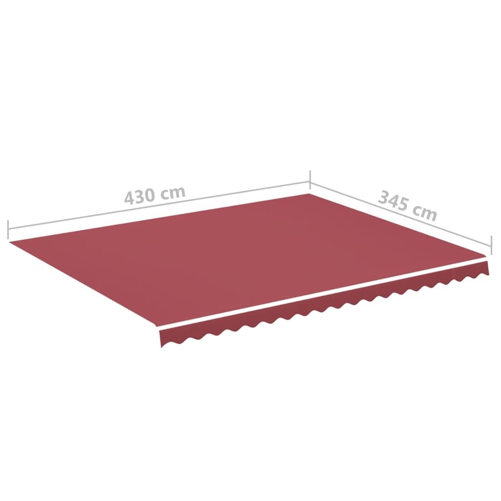 Leasha Toile de Rechange Store Banne avec Lambrequin, Toile Tissu de Remplacement pour Auvent 430x345 cm Bordeaux Rouge