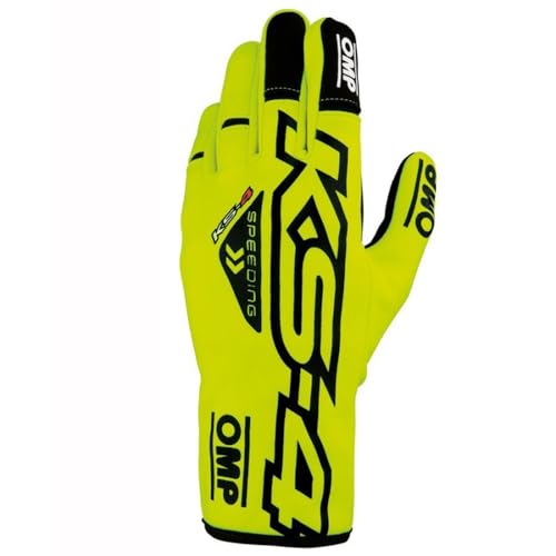Ompracing Omp Kart Gloves KS-4, Yellow/Black, Size 4, Children - Image 2