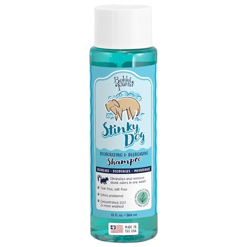 Image of Bobbi Panter Deodorizing Dog Shampoo Chamomile & Plant-Based Deodorizers - Degreasing Natural Formula for Strong Odors, Fresh Clean Scent, Tear-Free, 25:1 Concentrate, Made in USA, 13 oz