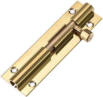 Door Bolt 2 Inch and 3 Inch Brass Barrel Slide Lock with Screws for Bathroom Toilet Gate and Shed Doors, 2 Pieces