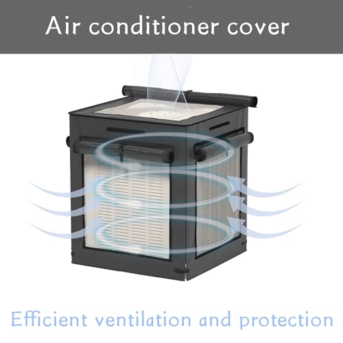 WJYZHM 36x36x39 inch All Season Grey Central Air Conditioner Outside Unit Cover - Waterproof and Dustproof Critter Protective Cover - No need to disassemble the kit ready to install! - Thumbnail 4