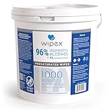 Wipex 96% Isopropyl Alcohol Wipes - 1000 Cleanroom, Lab & Electronic Cleaning Wipes for Sensitive Equipment - Economy-Size Bulk Pack (1 pack)