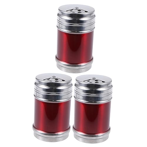 Alipis 3pcs Stainless Steel Condiment Spice Jars Labels for Kitchen BBQ Outdoor Use Random Color