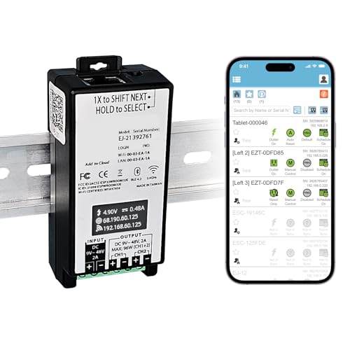 Montaje en riel DIN – Dispositivo Inteligente de reinicio automático con monitoreo por Ping. Reinicia el Router o Equipo Cuando se Pierde la conexión. Cuenta con 2 Canales (9-48V).