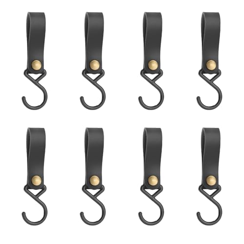 8 Stück Metall S Förmige Haken Zum Aufhängen,S Haken Schwarz,Kunststoffhaken,Haken zum AufhäNgen,Kleiderhaken für Stange,Kleiderhaken Stange,für Mantel,Handtuch,KüChe, Badezimmer,Camping(Schwarz)