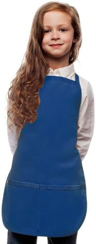 DayStar Aprons Style 250 Two Pocket Kids Bib Apron, Royal Blue
