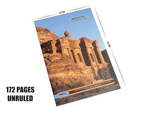 Image of KAANUKA Long Size Notebook - 172 Pages, Unruled, Plain, Long Size - 27.2cm X 16.7cm, Pack Of 6 Notebooks, Long Size Unruled Notebooks for School and College Students