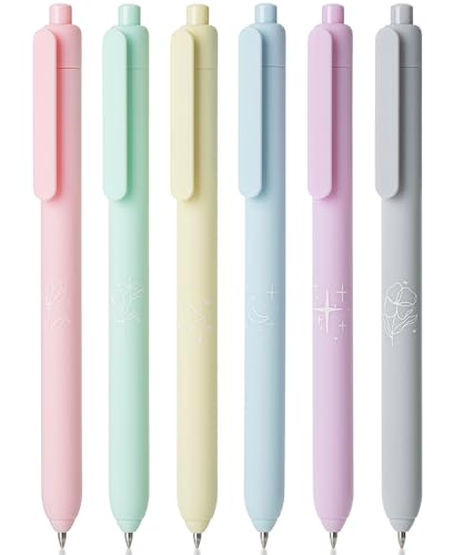 Mr. Pen- Retractable Gel Pens, 6 Pack, Color Ink Gel Pens Fine Point, Pastel Colors, 0.7mm, Back to School Supplies