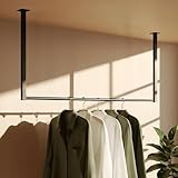 CLP Porte-manteau Fenton I Porte-manteau pour montage au plafond I Barre de penderie en m...
