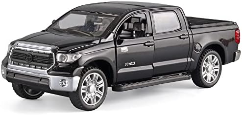 OANMYJJO Toy Pickup Trucks for Boys 1/32 Toyota Tundra Diecast Cars Model，Zinc Alloy Toy Pickup Truck，with Sound and Light、Pull Back，Birthday Gifts for Kids Ages 3 Year and UP（Black）