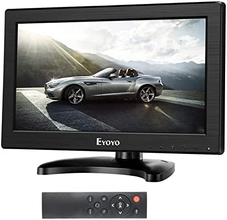 Eyoyo 12" Inch TFT LCD Monitor with AV HDMI BNC VGA Input 1366x768 Portable Mini HD Color Screen Display with Built-in Speaker