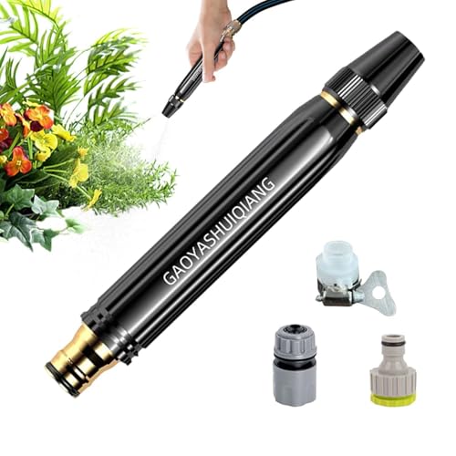 Embout de buse d'arrosage haute pression | Accessoire de pulvérisation réglable à main résistant | Buse haute pression pour tuyau de jardin | pour pelouse, cour, arrosage des,