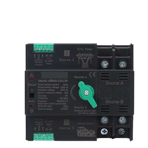 Commutateur de transfert automatique ATS 3P 100A pour rail DIN