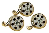 Novel Merk Clapboard & Movie β Show Business Lapel Pin, Hat Pin & Tie Tack Set - with Clutch Back (3- Film Reel)
