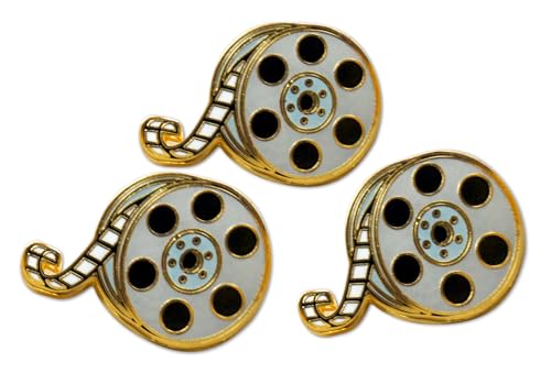 Image of Novel Merk Clapboard & Movie - Show Business Lapel Pin, Hat Pin & Tie Tack Set - with Clutch Back