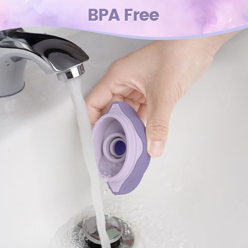 FruaSio Sunscreen Application for Kids with Roller Ball & Sponge, Detachable Floral Lanyard, Refillable Travel Size Stick Applicator,Lotion Applicator, Portable Mess-Free(Purple) - Thumbnail 6