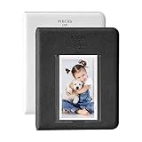Gran capacidad: 2 miniálbumes de fotos con espacio para 64 fotos o tarjetas, 16 páginas, 2 fotos por página. 128 bonitos recuerdos se pueden guardar en miniálbum de fotos, con un aspecto moderno y bonito.