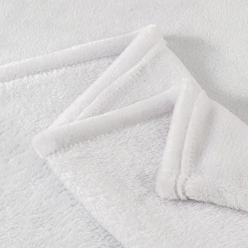 Image of BEDELITE Fleece Blanket White Throw Blanket for Couch & Bed, Luxury Plush Cozy Fuzzy Blanket 50 inch x 70 inch, Super Soft Warm Lightweight Fall Throw Blanket for Travel Camping