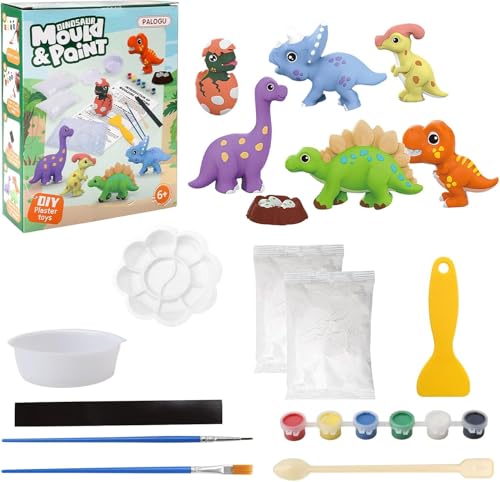 Image of SUPER TOY DIY Mould and Paint Craft kit, Paint Your Own Dinosaur Painting Kit Plaster Figurine Set with Pigments, Palette & Mold Art & Craft Set - Educational Toys for 3-12+ Year Old Boy & Girl