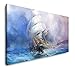 Paul Sinus Art Gemälde mit Segelschiff 120x 60cm Panorama Leinwand Bild XXL Format Wandbilder Wohnzimmer Wohnung Deko Kunstdrucke