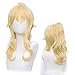 Golden Wavy Cosplay Wig for Game Genshin Impact Clip On Ponytail Princess Lolita Hair Costume Wig (Jean-Golden)