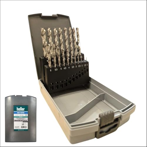 Juego de Brocas Profesional HSS-G SUPER de 19 Piezas Helicoidales de 1 a 10 mm (Escalones de 0,5 mm) – Brocas para Metal Duro y Acero Inoxidable DIN 338 (HSS - G SUPER (Profesional))