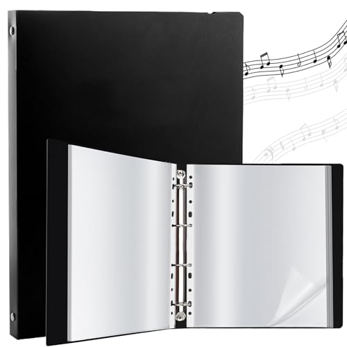 iGolife A4 Notenmappe Notenmappe für Notenblätter 70 Fächer/140 Seiten Präsentationsmappe A4 Registermappen Music Sheet Chormappe Schwarz