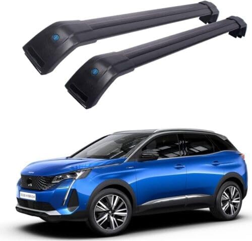 2Pcs Lockable Roof Rail Rack Cross Bar Crossbar Fit for Peugeot 3008 2021-2024