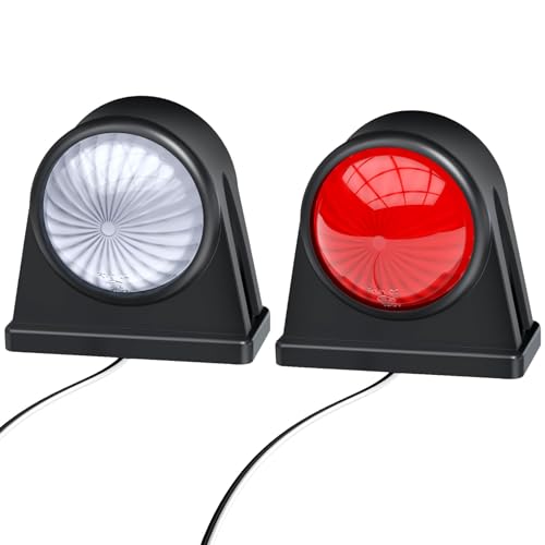 Justech 2 x 8 LED Galibo Lights for Trailer, 12 V / 24 V Side Lights Homologated ECE, IP65, 2 side 2 colors for truck/trailer/RV
