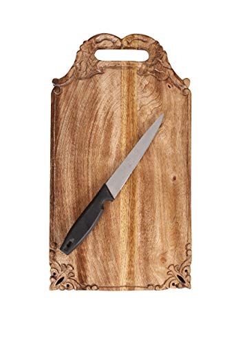 Tabla de cortar rectangular de madera de mango 41.9x22.9x2.4 cm miniatura 5