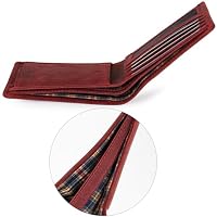 Fa.Volmer ® Leder Geldbörse Herren mit RFID-Schutz - extra-stabile Doppelnaht - 6 Fächer für Kreditkarten - Querformat (Hunter Red) – Ansicht 3