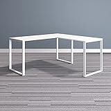 HON Basyx L-Shape Corner Computer Desk, 59', White/White