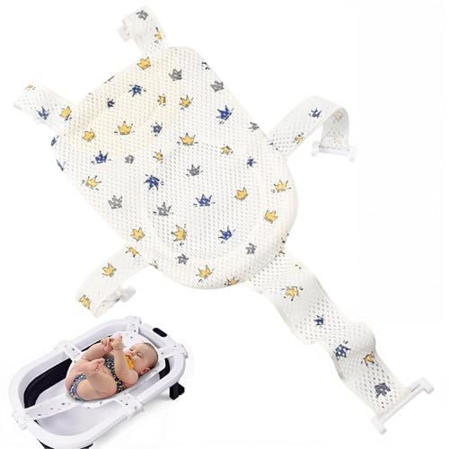 JAWUZ Cuscino Bagno Neonato 0-12 Mesi Riduttore Vasca Amaca Regolabile 3 Punti Supporto Ergonomico Testa Collo Tessuto...