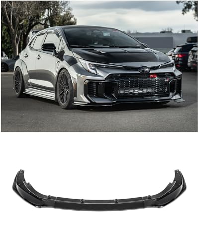 Replacement for 2025-Present Toyota GR Corolla Models | GR Style 3Pcs Front Bumper Lip Splitter (ABS Plastic - Painted Glossy Black)
