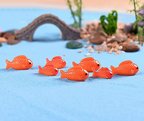 20 Pcs Resin Red Goldfish Mini Goldfish Figurines Fairy Garden Miniature Moss Landscape Diy Terrarium Crafts Ornament Accessories For Home Décor #TOP1