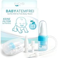 FUCHSI Nasensauger Baby & Kinder - Inkl. Extra Aufsätze & Filterlos I Aus sicherem Medizinsilikon & Wiederverwendbar I Nasenschleimabsauger Nasen Sauger Babys Säugling & Kleinkind nasal aspirator baby