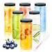 Produktbild 6 Stück Glasflaschen 500ml, Klares Auslaufsicheres Smoothie Flasche Glasflasche, Wiederverwendbare Durchsichtige Glass Bottle, Smoothie Gläser für Heiße & Kalte Getränke Saftpressen Konservierung