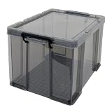 【Amazon.co.jp限定】 天馬 インテリアにも馴染むクリアブラックの収納ボックス 日本製 防災 ロックス 530L 透明感と堅牢性を兼ね備えた収納ケース コンテナボックス ROX 【幅39×奥行53×高さ32cm】
