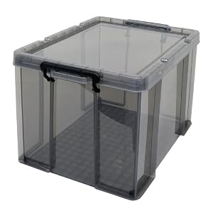 【Amazon.co.jp限定】 天馬 インテリアにも馴染むクリアブラックの収納ボックス 日本製 防災 ロックス 530L 透明感と堅牢性を兼ね備えた収納ケース コンテナボックス ROX 【幅39×奥行53×高さ32cm】
