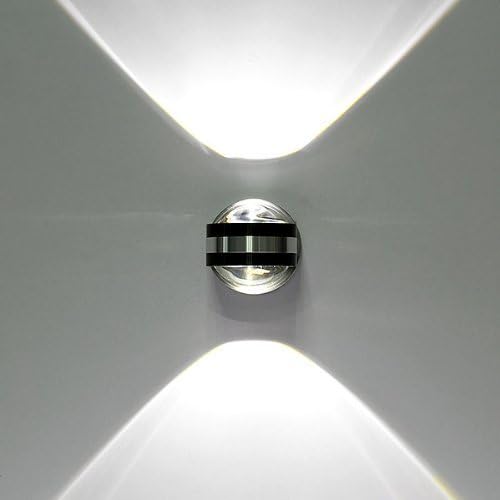 Novamy LED Up Down Wall Light - 6W Aluminum Ball Shape Wall Lamps (Cool White)