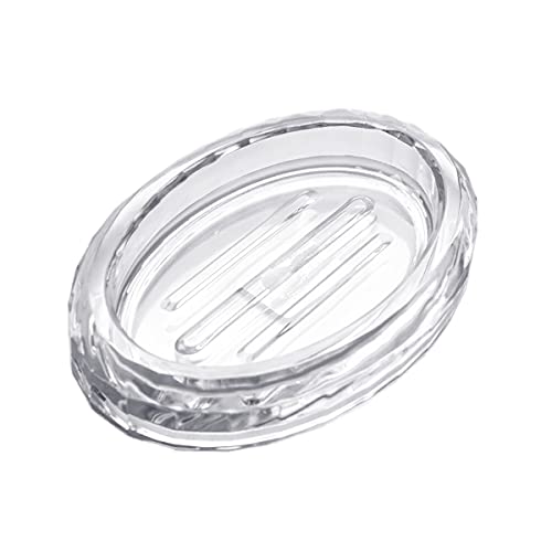 Sizikato Classic Clear Acrylic Soap Dish, 5.7-Inch Oval Soap Tray For Hotel Bathroom cover