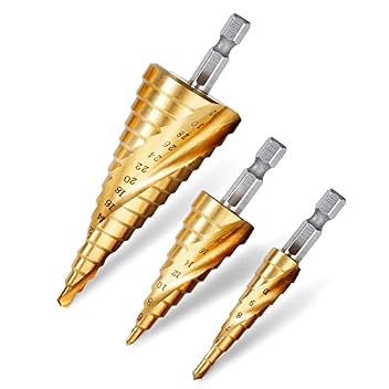 Stufenbohrer Rovtop 3-teiliges HSS Edelstahl Set mit Bithalter