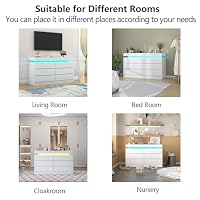 Gyfimoie 6 Drawer Dresser with Power Outlet, Dresser with LED Light — image 7