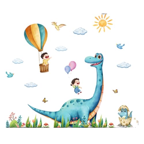Vinilos decorativos dinosaurio azul para habitación infantil